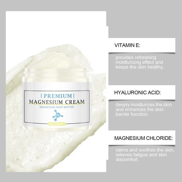 Magnesium Premium Cream Body Butter Improves Sleep Relieves Muscles - Picture 1 of 2